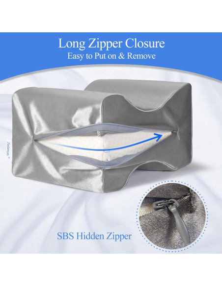Funda de Almohada para Rodilla Zelimun Gris 25.4x20.3 cm con Cierre