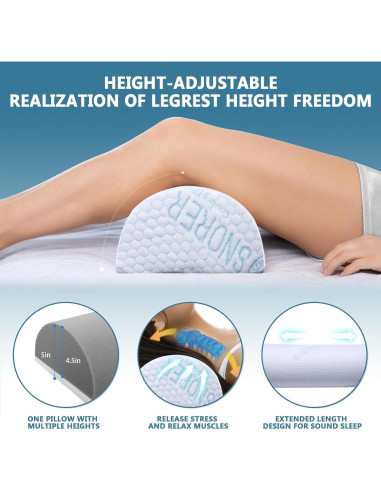 Almohada de Rodillas BSAFP Semicircular Enfriadora Ajustable 20.5x20cm