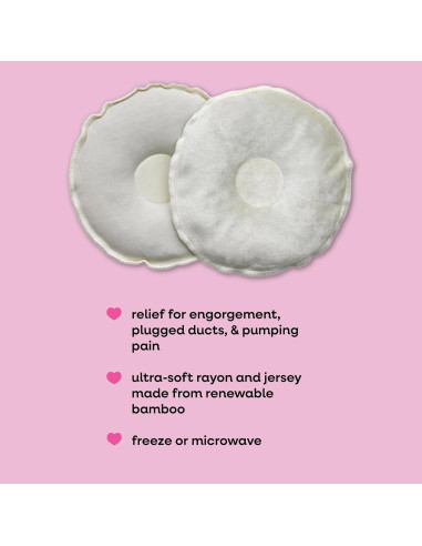 Almohadas de Lactancia Bamboobies 2 Piezas Reutilizables Calientes y Frías