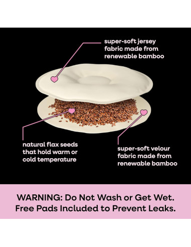 Almohadas de Lactancia Bamboobies 2 Piezas Reutilizables Calientes y Frías
