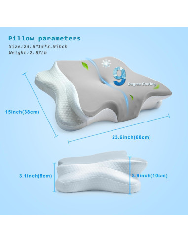 Almohada cervical Newpol NP-688 viscoelástica refrigerante