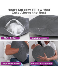 Almohada en forma de corazón Zomaple para recuperación postquirúrgica 2