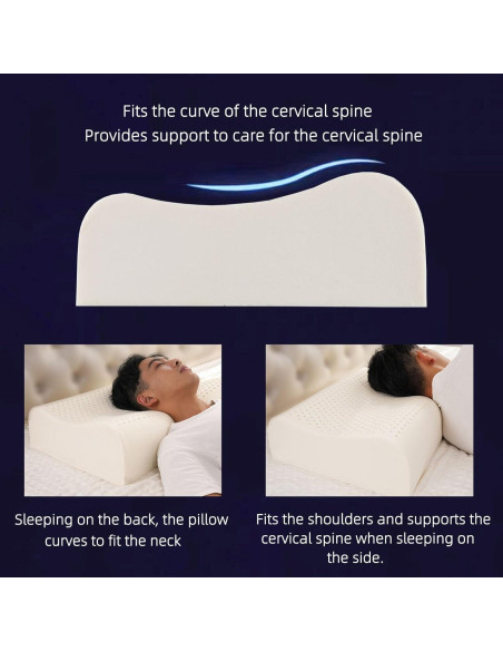 Cojín cervical ergonómico TIERSINI de látex natural 4.7/5.5"
