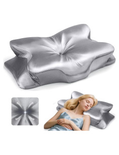 Almohada Cervical Ergonómica CCidea Mariposa Gris Plateado