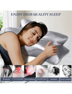 Almohada Cervical Ergonómica CCidea Mariposa Gris Plateado 2