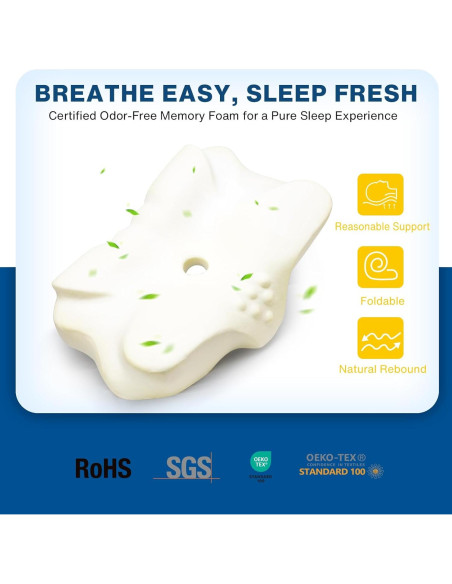 Almohada Cervical Ajustable MIMCAT Rosa Espuma de Memoria Refrigerante