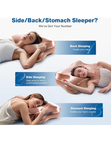 Almohada Cervical Ajustable MIMCAT Rosa Espuma de Memoria Refrigerante