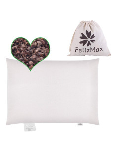 Almohada de Trigo Sarraceno Orgánica FelizMax - Tamaño de Viaje 38x23 cm