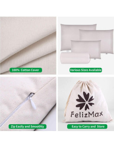 Almohada de Trigo Sarraceno Orgánica FelizMax - Tamaño de Viaje 38x23 cm 2