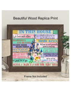 Arte de Pared Hakuna Matata 20x25 cm - Marco Roble Blanco 2