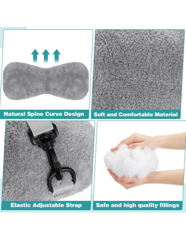 Almohada para el Cuello Colingmill Gris Ajustable 45.72x17.78cm