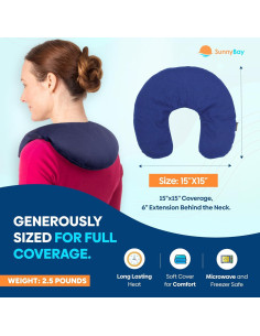 Almohadilla Térmica para Cuello SunnyBay 38x38 cm Algodón Azul 2