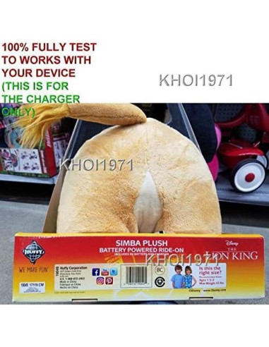 Cargador de pared KHOI1971 para Huffy El Rey León 6V