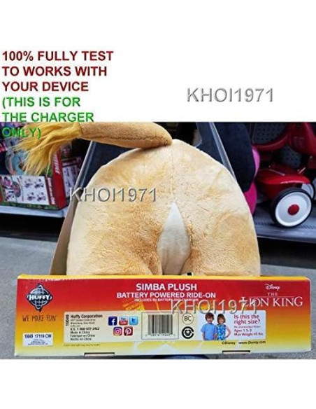 Cargador de pared KHOI1971 para Huffy El Rey León 6V