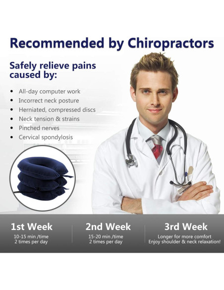 Dispositivo de tracción cervical inflable S - Alivio de dolor de cuello