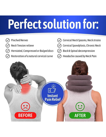 Dispositivo de tracción cervical inflable S - Alivio de dolor de cuello