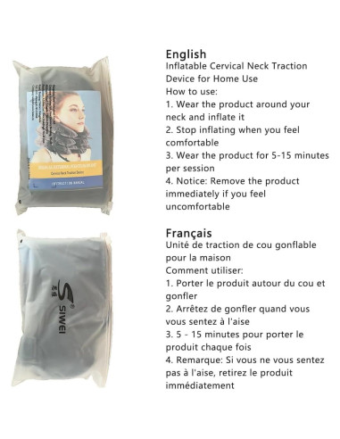 Dispositivo de tracción cervical inflable S - Alivio de dolor de cuello