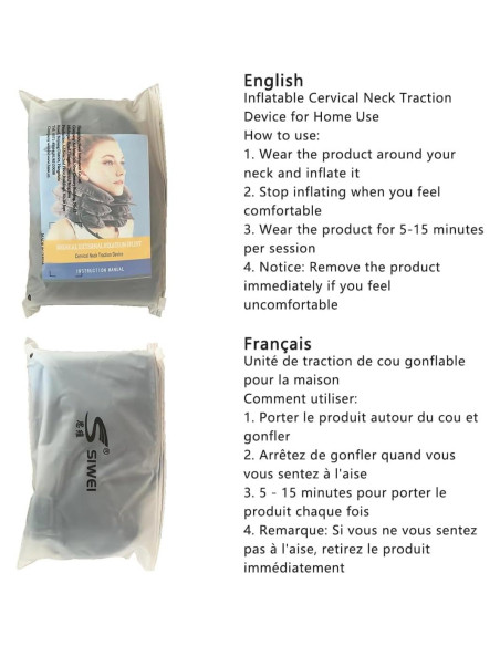 Dispositivo de tracción cervical inflable S - Alivio de dolor de cuello