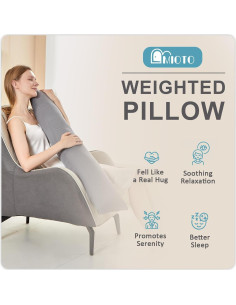 Pillow de Cuerpo con Peso MIOTO 2.95kg Tencel Gris 104cm 2