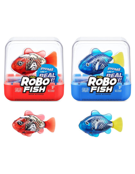 Robo Fish ZURU Pez Robótico Nadador Azul y Rojo 2 Piezas Robo Fish ZURU Pez Robótico Nadador Azul y Rojo 2 Piezas