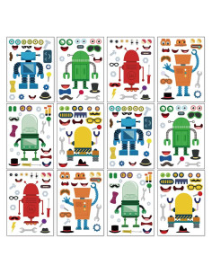 24 Hojas Stickers de Robot DaiUni para Niños Creativos