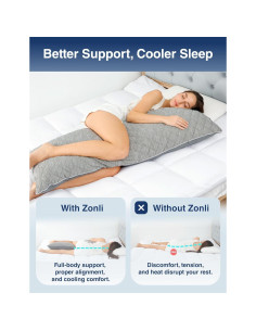 Almohada Corporal Refrigerante ZonLi 50.8x137.2 cm Gris 2