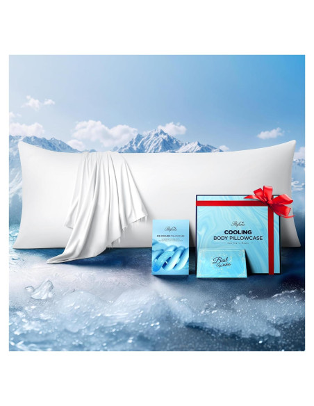Funda de Almohada Corporal Enfriamiento Rifens 137x51cm Blanca