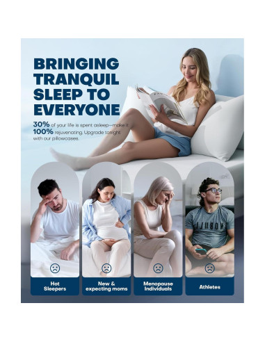 Funda de Almohada Corporal Enfriamiento Rifens 137x51cm Blanca