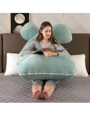 Almohada de Embarazo Amagoing 139.7 cm en Forma de U Verde Menta