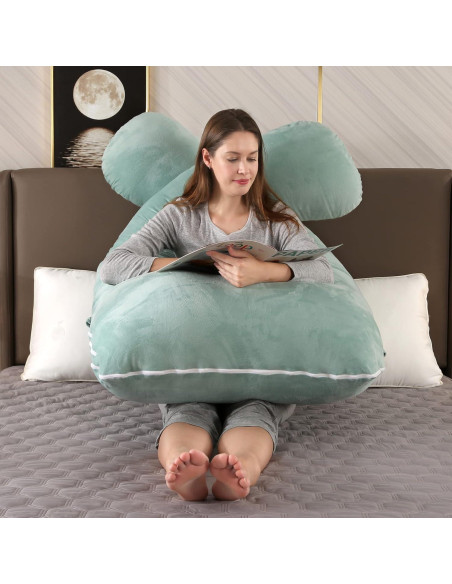 Almohada de Embarazo Amagoing 139.7 cm en Forma de U Verde Menta