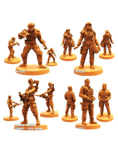 Miniaturas Sin Pintar TYL Marines Coloniales Humanos 32mm - Combo de 4