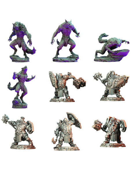 Paquete de 40 Miniaturas de Fantasía TYL - Resina Sin Pintar 32mm