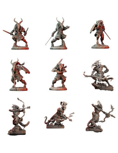 Paquete de 40 Miniaturas de Fantasía TYL - Resina Sin Pintar 32mm