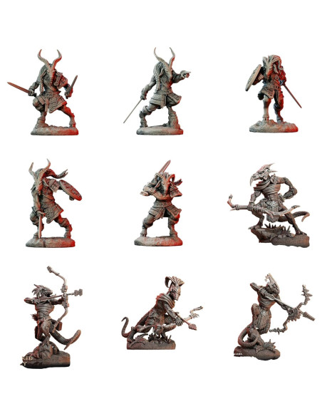 Paquete de 40 Miniaturas de Fantasía TYL - Resina Sin Pintar 32mm