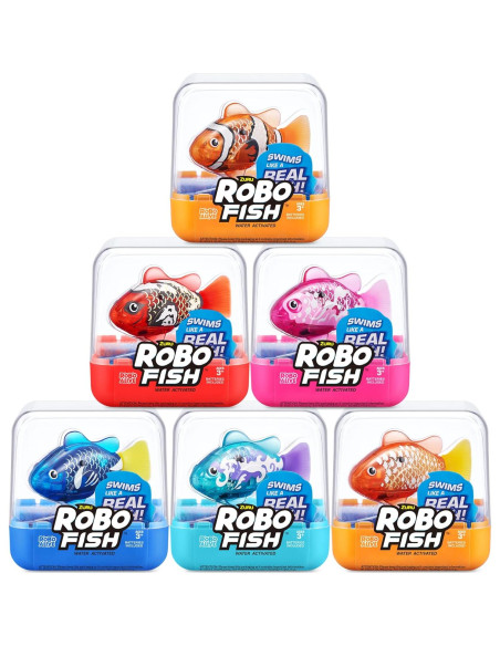 Robo Fish ZURU Pez Robótico Nadador Azul y Rojo 2 Piezas Robo Fish ZURU Pez Robótico Nadador Azul y Rojo 2 Piezas