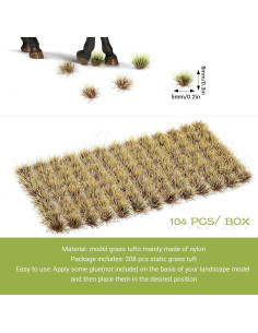 208PCS Hierba Artificial Meyeyaia para Paisajes Miniatura 2