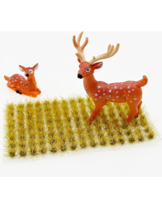 Woohome 120 Tufts de Hierba Estática Amarilla para Paisaje Miniatura 2