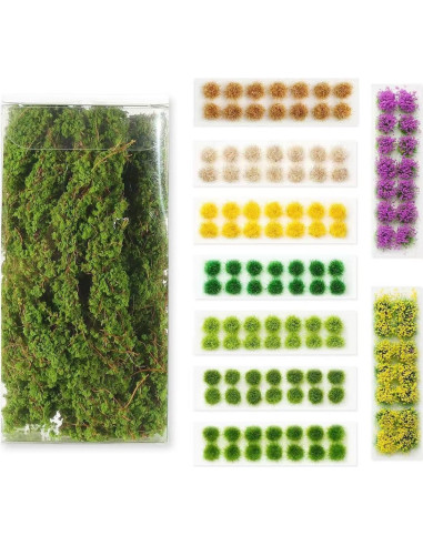 Kit de 126 Piezas de Césped Estático Spriplant para Dioramas