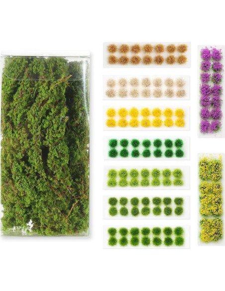 Kit de 126 Piezas de Césped Estático Spriplant para Dioramas