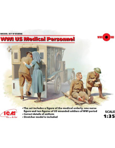 Figuras Militares de Plástico ICM 35694 - Médicos y Soldados WWI 2