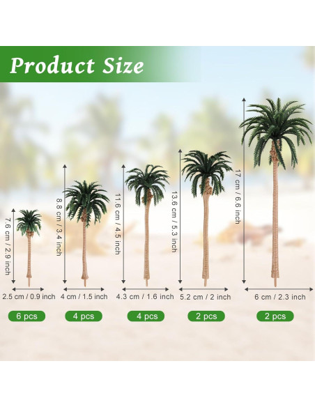 18 Piezas Árboles Miniatura Kepfire 7.4-17.5 cm para Diorama