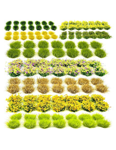 Kit de 126 Tufts de Hierba Estática SOXUI para Dioramas