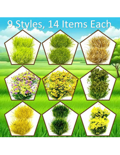 Kit de 126 Tufts de Hierba Estática SOXUI para Dioramas 2