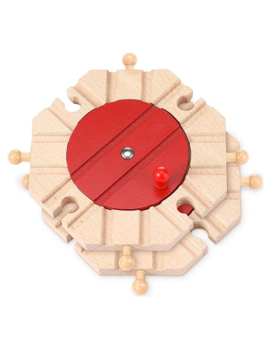 Paquete de 2 Piezas de Pista de Tren de Madera Syhood 8 Vías