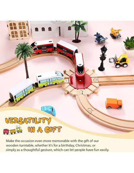 Paquete de 2 Piezas de Pista de Tren de Madera Syhood 8 Vías Paquete de 2 Piezas de Pista de Tren de Madera Syhood 8 Vías