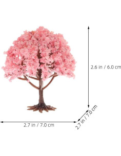 10 Árboles Miniatura Rosados para Dioramas y Escenografía 2