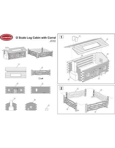 Modelo de Establo de Granja Evemodel JZO02JJ sin Pintar 1:48