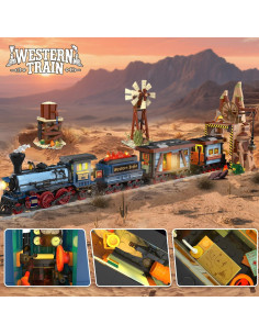 Juego de Construcción de Tren del Oeste INSOON 1912 PZS LED 2