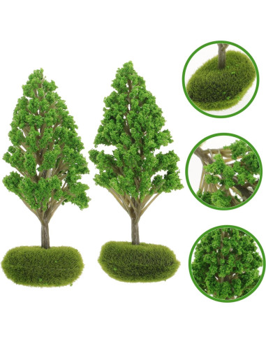 2 Árboles Miniatura Realistas NUOBESTY para Diorama 12.5cm