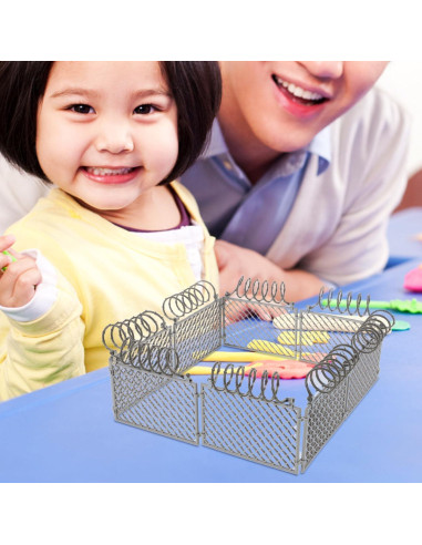 Juego de Cercas Miniatura DIY VICASKY - Plástico Gris Claro 19x19x8.7cm